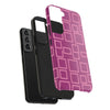 Vibrant Pink Geometric Tough Phone Case - Stylish and Durable Protection