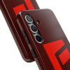 Durable Tough Phone Case - Stylish Red Wood Design for Protection