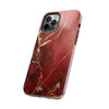 Elegant Red with Gold Veins Tough Phone Case