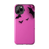 Halloween Bat Pattern Tough Phone Case - Pink Spooky Protection