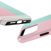 Stylish Tough Phone Case - Pastel Pink and Mint Design