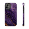 Elegant Purple Marble Tough Phone Case with Gold Accents