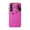 Halloween Bat Pattern Tough Phone Case - Pink Spooky Protection