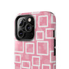 Chic Floral Tough Phone Case - Stylish Pink Frame Design