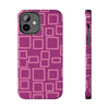 Vibrant Pink Geometric Tough Phone Case - Stylish and Durable Protection