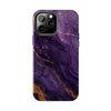 Elegant Purple Marble Tough Phone Case with Gold Accents