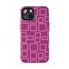 Vibrant Pink Geometric Tough Phone Case - Stylish and Durable Protection