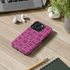 Vibrant Pink Geometric Tough Phone Case - Stylish and Durable Protection