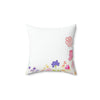 Floral Square Pillow | Soft Spun Polyester Cushion for Cozy Decor