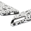 Trendy Tough Phone Case with Black Polka Dots