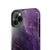 Elegant Purple Marble Tough Phone Case with Gold Accents