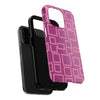 Vibrant Pink Geometric Tough Phone Case - Stylish and Durable Protection