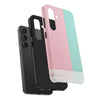 Stylish Tough Phone Case - Pastel Pink and Mint Design