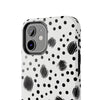 Trendy Tough Phone Case with Black Polka Dots