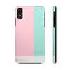 Stylish Tough Phone Case - Pastel Pink and Mint Design