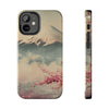 Mountain Blossom Tough Phone Case - Durable Phone Protector with Cherry Blossom and Scenic Design