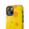 Cheerful Cheese Pattern Tough Phone Case - Vibrant Yellow with Orange Dots