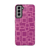 Vibrant Pink Geometric Tough Phone Case - Stylish and Durable Protection