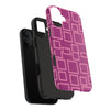 Vibrant Pink Geometric Tough Phone Case - Stylish and Durable Protection