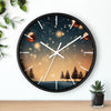 Christmas Themed Wall Clock – Holiday Decor with Festive Trees and Ornaments