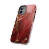 Elegant Red with Gold Veins Tough Phone Case