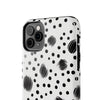 Trendy Tough Phone Case with Black Polka Dots