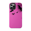 Halloween Bat Pattern Tough Phone Case - Pink Spooky Protection