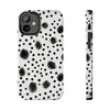 Trendy Tough Phone Case with Black Polka Dots