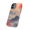 Elegant Cherry Blossom Phone Case - Tough Protection with Scenic Mountain Design