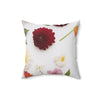 Floral Decor Square Pillow - Elegant Botanical Design for Home