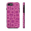 Vibrant Pink Geometric Tough Phone Case - Stylish and Durable Protection