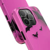 Halloween Bat Pattern Tough Phone Case - Pink Spooky Protection