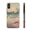 Mountain Blossom Tough Phone Case - Durable Phone Protector with Cherry Blossom and Scenic Design