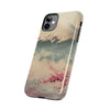 Mountain Blossom Tough Phone Case - Durable Phone Protector with Cherry Blossom and Scenic Design