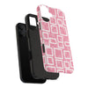 Chic Floral Tough Phone Case - Stylish Pink Frame Design