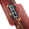 Elegant Red with Gold Veins Tough Phone Case