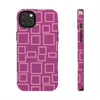 Vibrant Pink Geometric Tough Phone Case - Stylish and Durable Protection