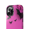 Halloween Bat Pattern Tough Phone Case - Pink Spooky Protection