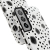 Trendy Tough Phone Case with Black Polka Dots