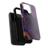 Elegant Purple Marble Tough Phone Case with Gold Accents