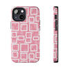 Chic Floral Tough Phone Case - Stylish Pink Frame Design