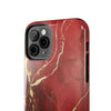 Elegant Red with Gold Veins Tough Phone Case