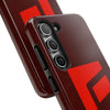 Durable Tough Phone Case - Stylish Red Wood Design for Protection