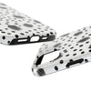 Trendy Tough Phone Case with Black Polka Dots