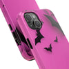 Halloween Bat Pattern Tough Phone Case - Pink Spooky Protection