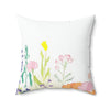 Floral Square Pillow | Soft Spun Polyester Cushion for Cozy Decor