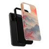 Elegant Cherry Blossom Phone Case - Tough Protection with Scenic Mountain Design