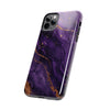 Elegant Purple Marble Tough Phone Case with Gold Accents