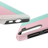 Stylish Tough Phone Case - Pastel Pink and Mint Design