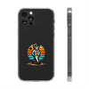 Retro Skeleton Clear Phone Case | Vibrant Design for Trendsetters